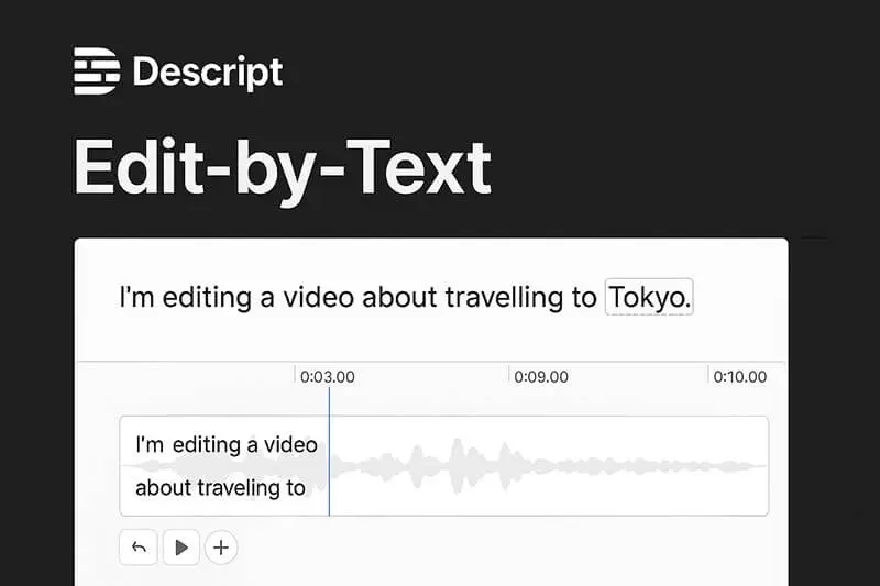 Descript edit-by-text video interface - webscocktail.com